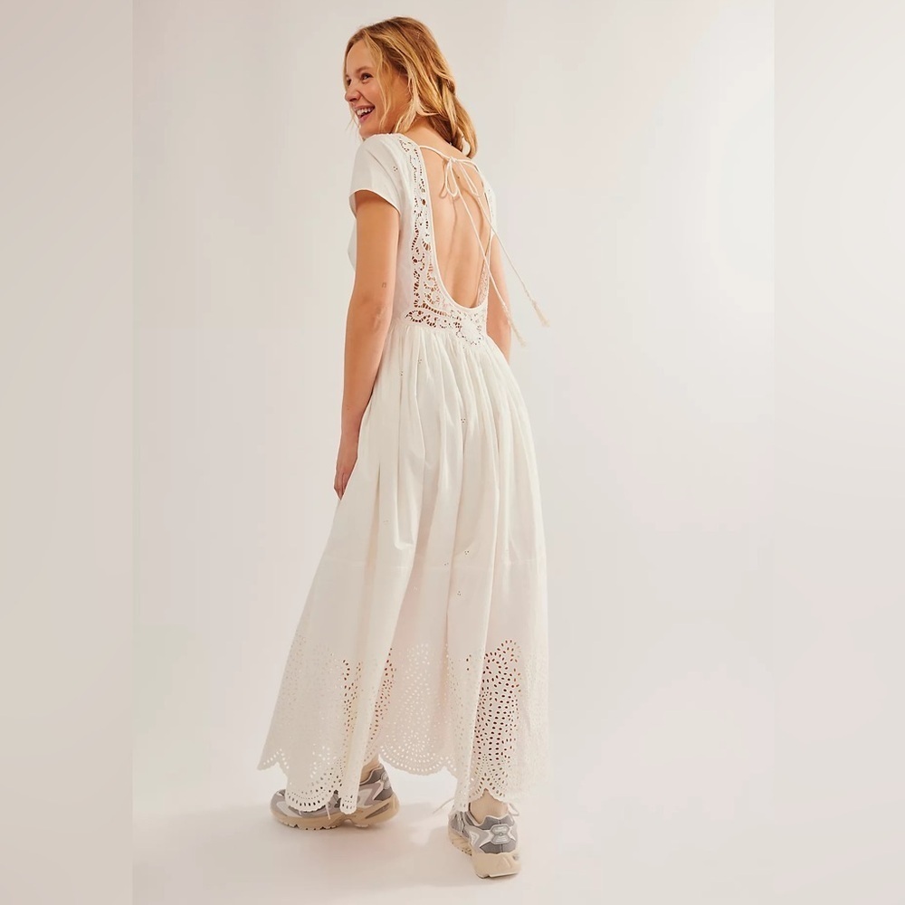 Free People Laine Midi Dress Ivory NWOT Size XS - Picture 3 of 14